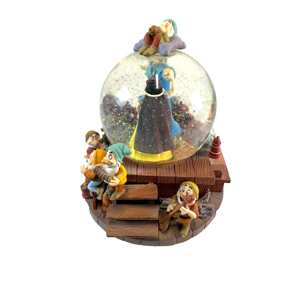Disney Snow White Seven Dwarfs Music Snow Globe "I Whistle A Happy Tune" Song - Picture 3 of 5